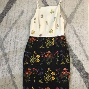 Black and white floral midi H&M dress